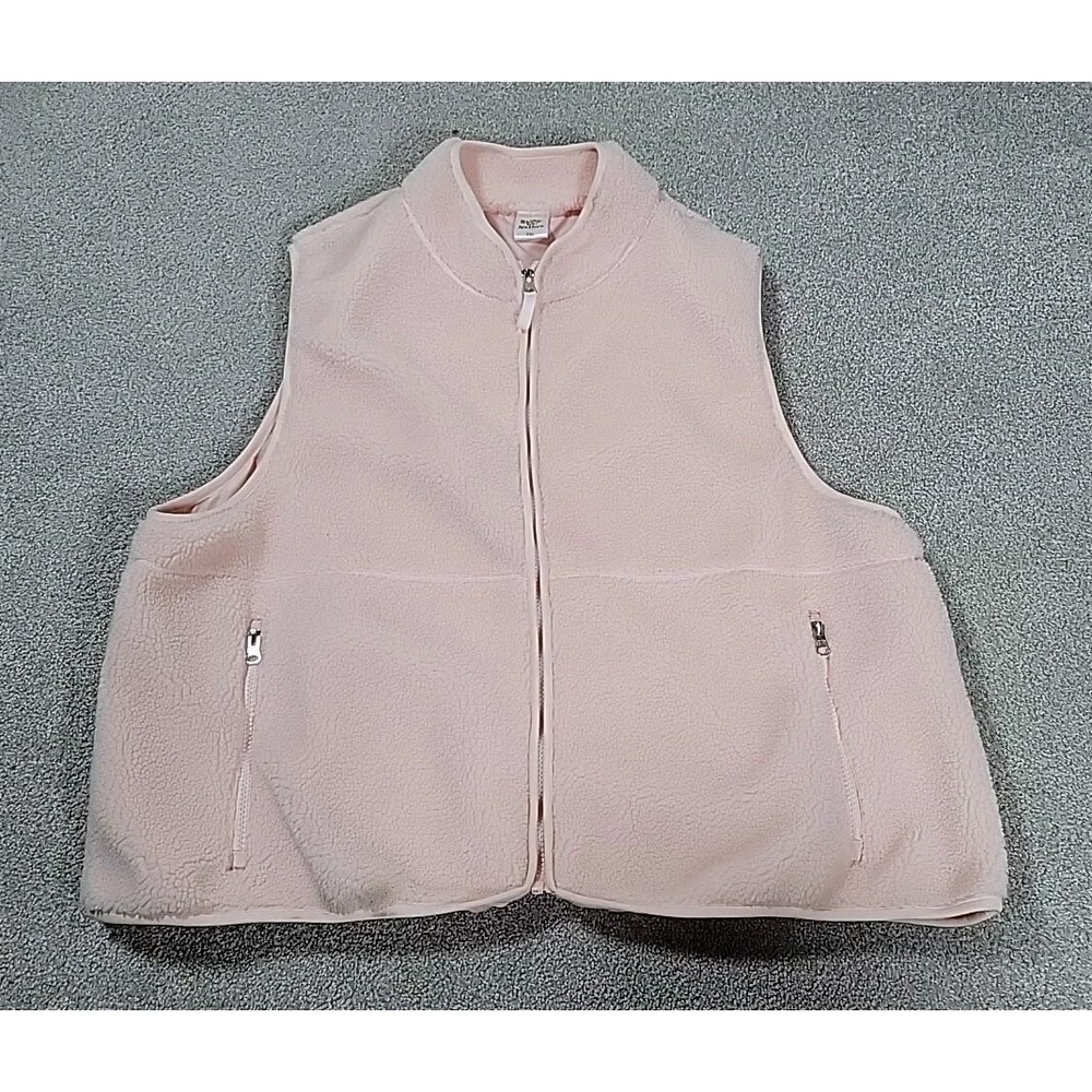 Shiny By Nature‎ Pink Women's Zip up Vest w/pockets -2xl polyester